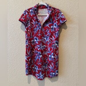 Tommy Bahama Aubrey Floral Flirtini IslandZone Cap-Sleeve Dress, Size XS